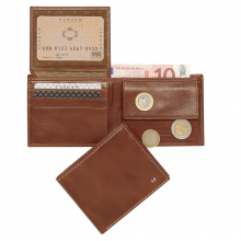 Кожаный кошелек мужской TERGAN коричневый с монетницей S1CE00001254
