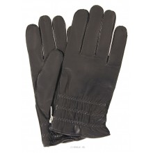 Перчатки мужские Francesco Marconi кожаные черные 100% шерсть подкладка 2175P 