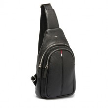 Сумка нагрудная кожаная TERGAN черная S1AC00021401